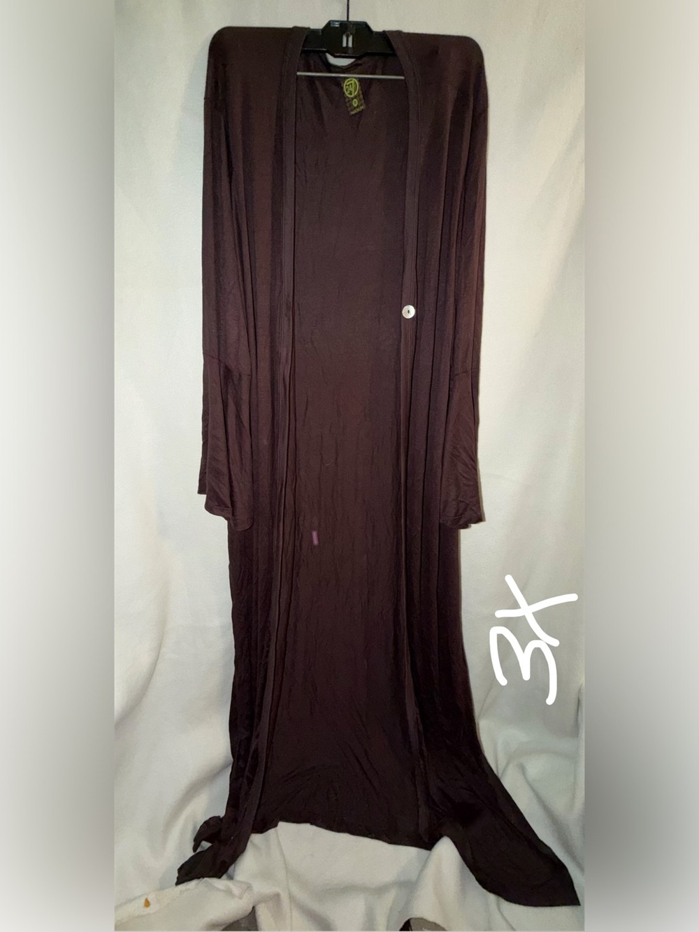 Long Lightweight Open Cardigan - Deep Plum